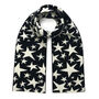 Stars Wool And Cashmere Scarf Black And White, thumbnail 3 of 3