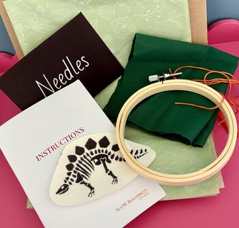 Mini Embroidery Stegosaurus Kit, 5 of 5