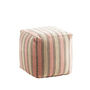 Taupe And Coral Cotton Striped Pouffe, thumbnail 2 of 2