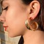 Large Curved Ribbon Gold Plated Hoop Earring, thumbnail 1 of 6