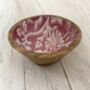 Pink Blossom Small Mango Wood Bowl, thumbnail 1 of 5