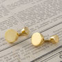 Polished Round Tablet Gold Plated Silver Cufflinks, thumbnail 1 of 6