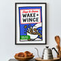 'Wake And Wince' Funny Kitchen Wall Print, thumbnail 2 of 3