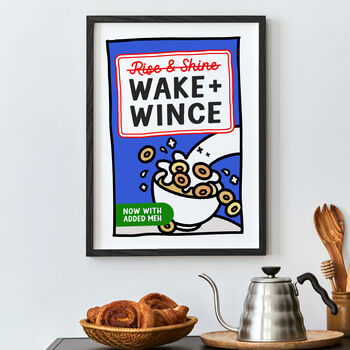 'Wake And Wince' Funny Kitchen Wall Print, 2 of 3