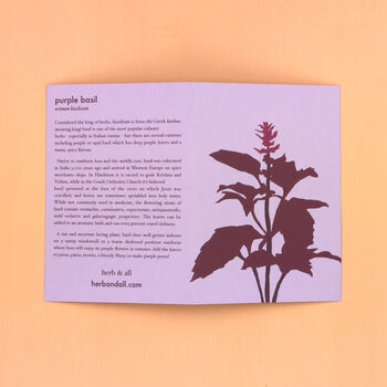 Illustrated Greetings Card With Purple Basil Seeds, 3 of 5