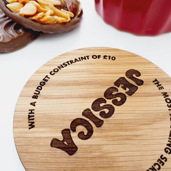 Personalised Wooden Secret Santa Christmas Coaster, 2 of 4