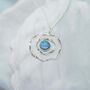 Spiral Blue Fire Opal Necklace, thumbnail 3 of 6