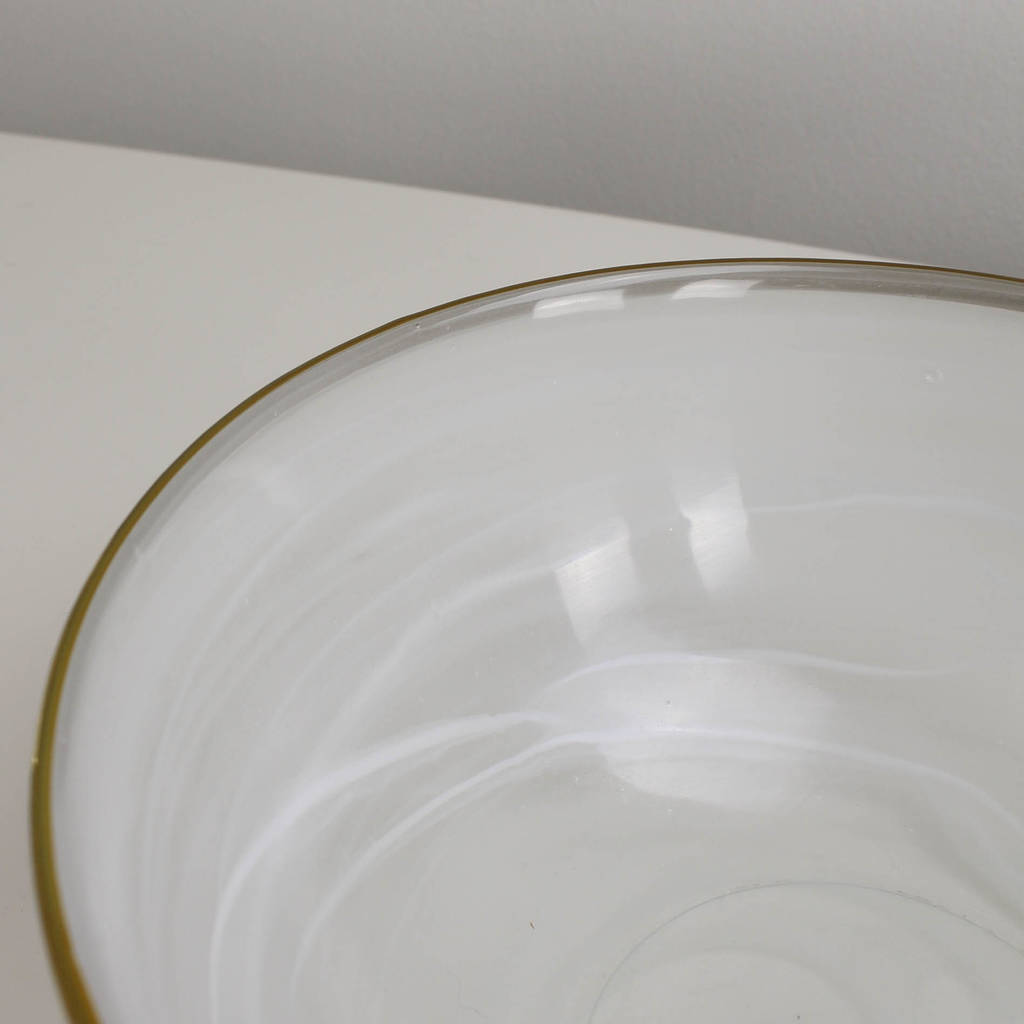 Round Glass Gold Rim Bowls By Marquis & Dawe