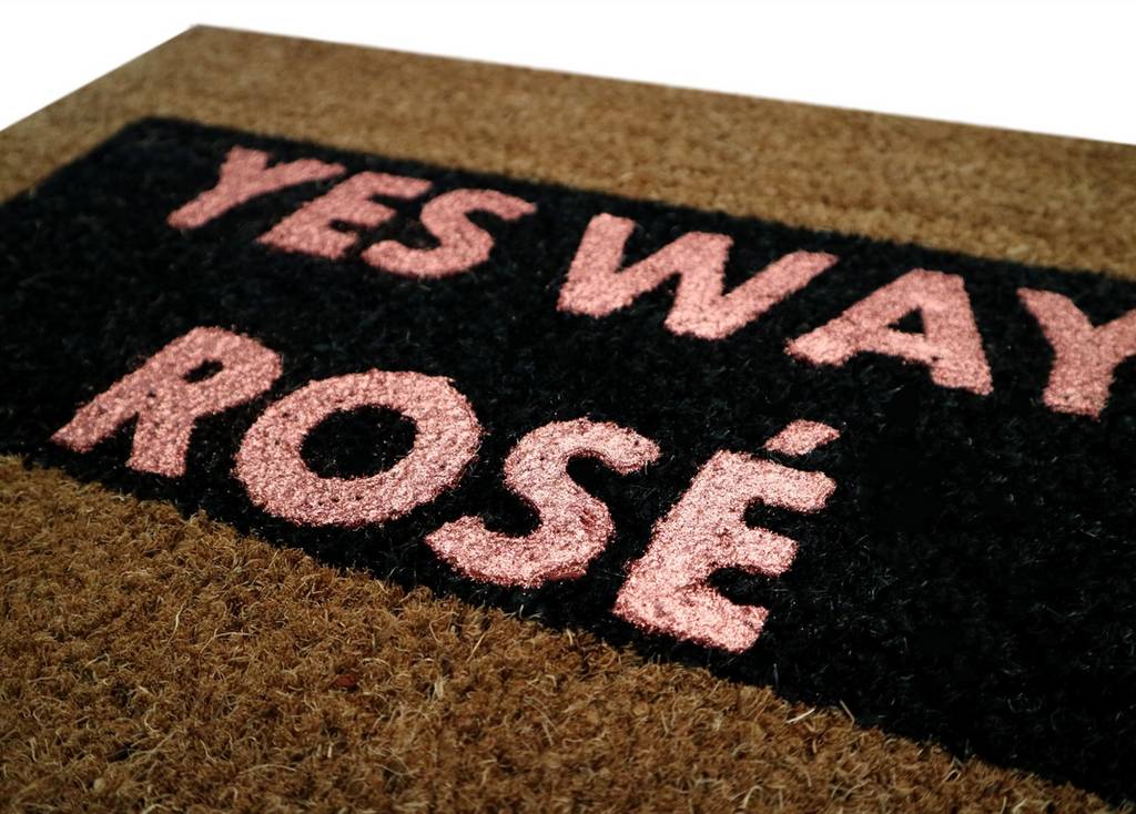 Pink Glitter Yes Way Rose Doormat By The Letteroom