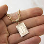 Rectangle Initial Pendant Chunky Chain Necklace, thumbnail 1 of 10