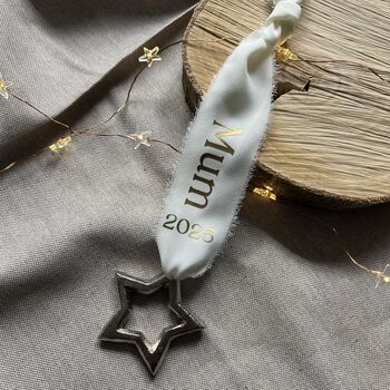 Personalised Remembrance Christmas Star Decoration, 3 of 3