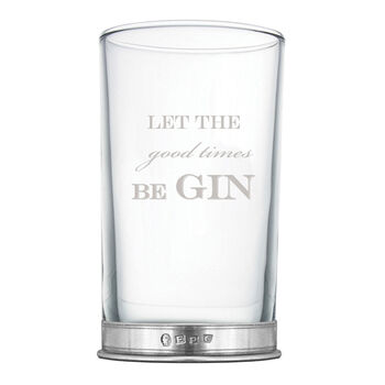 G And T Engraved Gin Glass With Pewter Base, 3 of 8