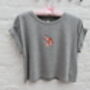 Wizzie X Chloë Grey Embroidered Prawn T Shirt, thumbnail 3 of 8