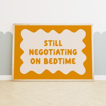 Still Negotiating On Bedtime | Mustard And Cream | Art Print, 2 of 5