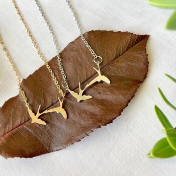 Two Bird Silver Gold Plated Necklace Pendant For Women, 6 of 7