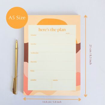 A5 Weekly Planner Notepad | Sunrise Here’s The Plan, 2 of 6