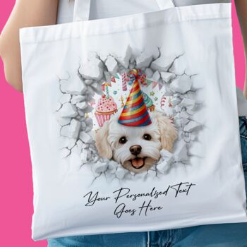 Personalised Bichon Frise Birthday Break Through Dog, 9 of 9