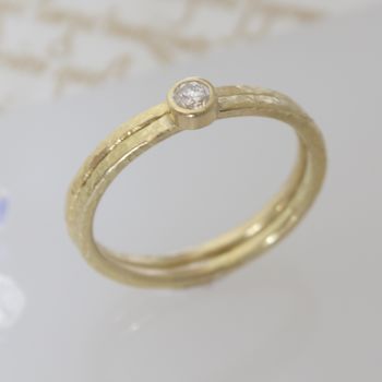 Dainty Gold And Diamond Engagement Ring, 5 of 6