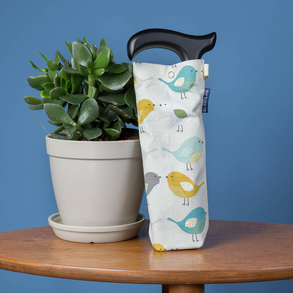 Folding Walking Stick Storage Bag In Garden Birds By Blue Badge Co