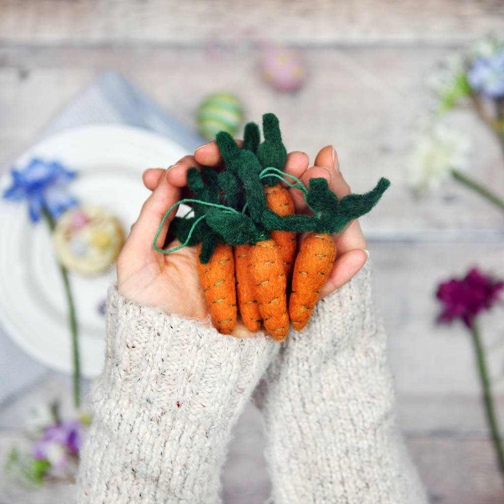 Five X Felt Carrot Decorations By Postbox Party