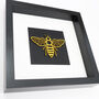 Yellow Manchester Bee Framed Woodcut Artwork, thumbnail 5 of 6