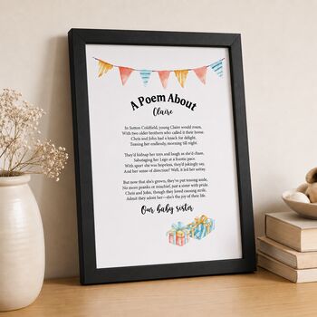 Personalised Poem Print Birthday Gift For Sister, 6 of 10