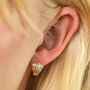 Clam Huggie Hoop Earrings In Gold, thumbnail 3 of 3