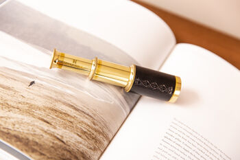 Six Inch Brass Handheld Mini Telescope With Wooden Box, 9 of 12