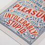 'Intolerably Stupid' Jane Austen Quote Print, thumbnail 2 of 7