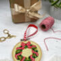 Christmas Wreath Embroidery Kit, thumbnail 3 of 6