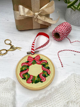 Christmas Wreath Embroidery Kit, 3 of 6