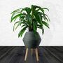 Large Composite Blue Grey Planter With Stand, thumbnail 1 of 8