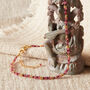 Ruby Garnet Gold And Silver Beaded Skinny Necklace, thumbnail 4 of 9