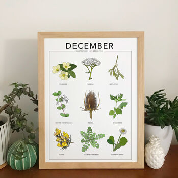 Birthday Month Print, Plant And Wildflower Wall Art, 4 of 11