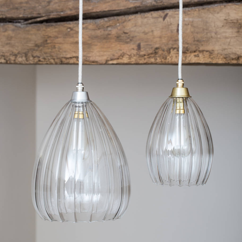 Clear Ribbed Glass Molly Pendant Light By Glow Lighting | Free Nude ...