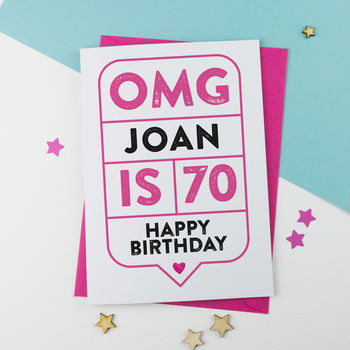 Omg 70th Birthday Card Personalised, 3 of 3