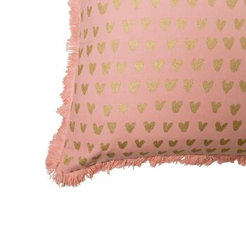 Mirage Heart Print Recycled Cotton Cushion Cover, 4 of 5