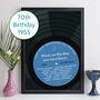 70th Birthday Print Music Day You Were Born Record 1955, thumbnail 1 of 12