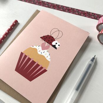 Ladybird And Cupcake Card, 3 of 4