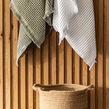 Mediterranean Waffle Towel Chalky White, 4 of 12