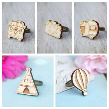 Wooden Travel Theme Rings, 10 of 12
