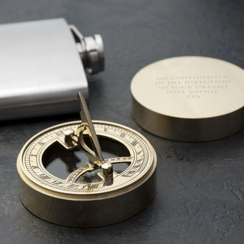 Personalised Adventurer's Brass Sundial And Compass, 9 of 10