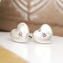 Heart Stud Earrings With Centre Crystal, thumbnail 1 of 2