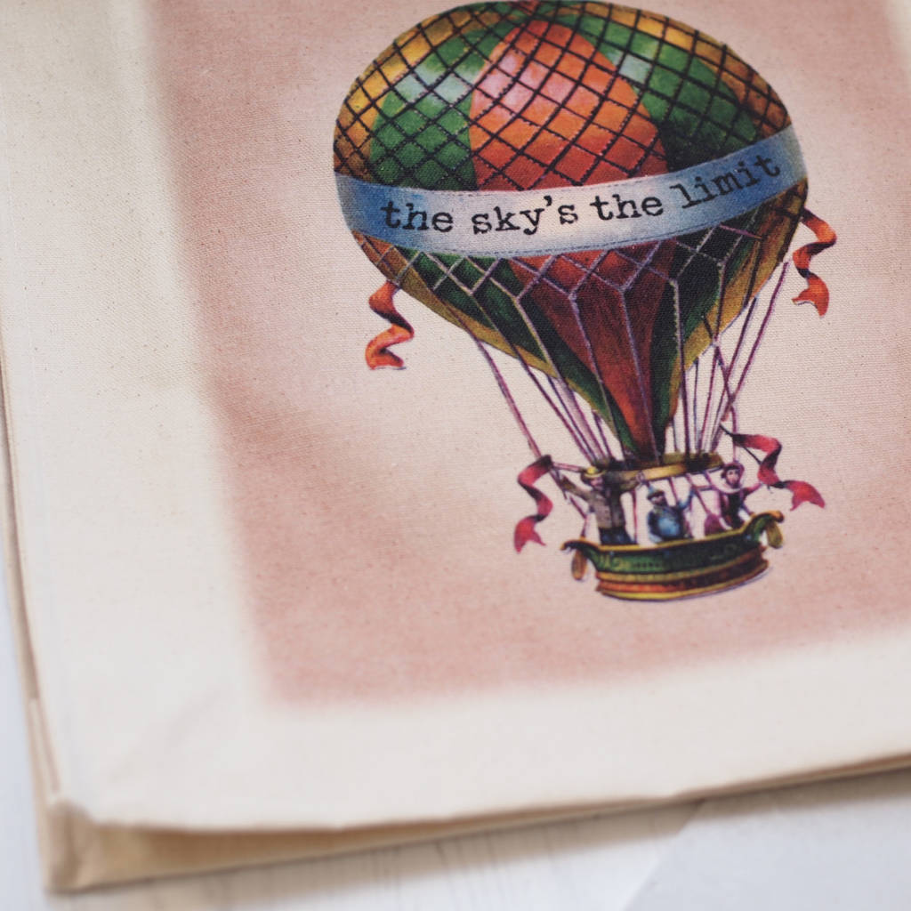 Hot air balloon sky's the limit tote bag by arbee 