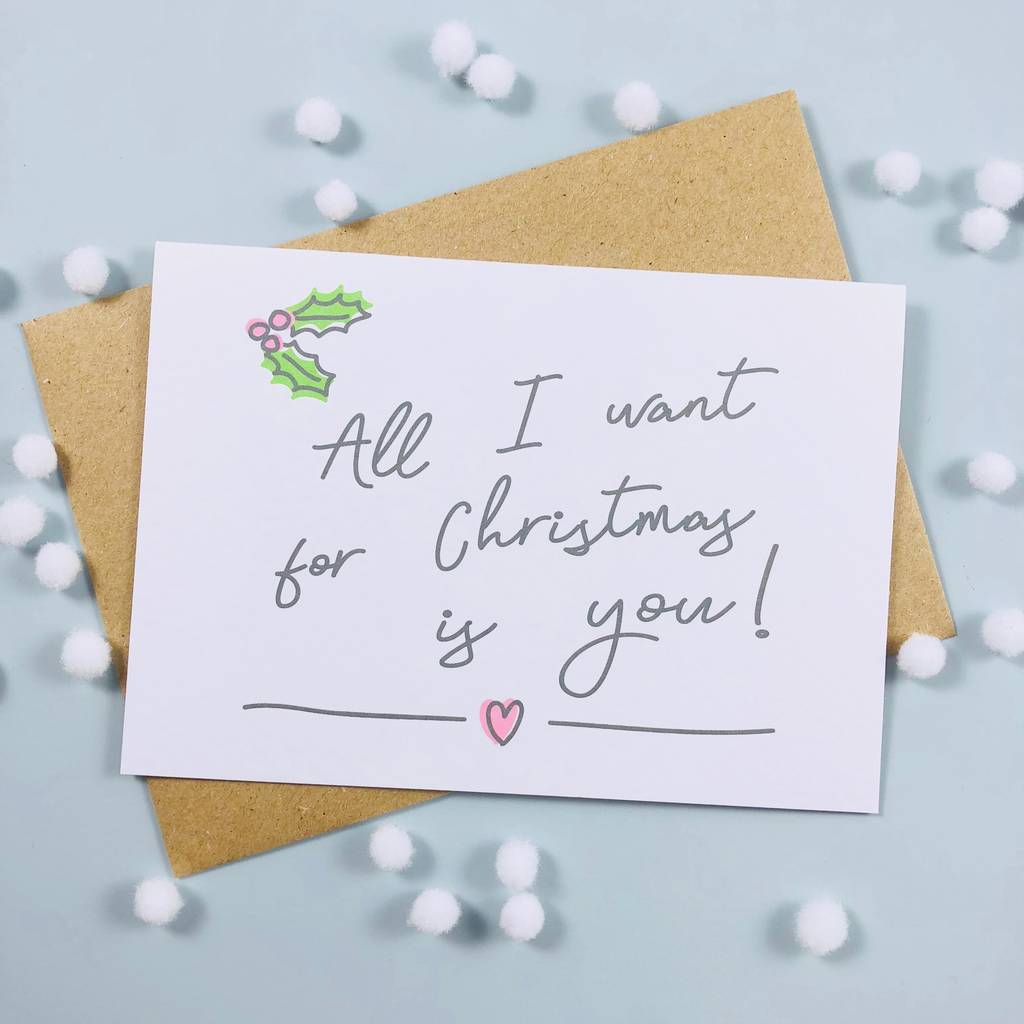 'All I Want For Christmas Is You!' Illustrated Card By momo+boo ...