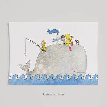 Personalised Children's Whale Illustration Print, 9 of 12