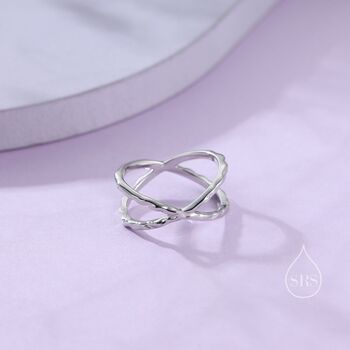 Sterling Silver Hammered Cross Ring, 2 of 11