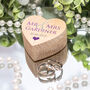 Mr And Mrs Printed Wooden Heart Wedding Ring Box, thumbnail 2 of 3