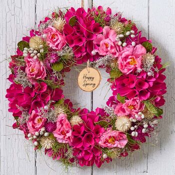 Personalised Winthorpe Pink Floral Wreath, 3 of 8