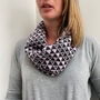 Ladies Knitted Lambswool Snood With Geometric Triangles, thumbnail 4 of 8